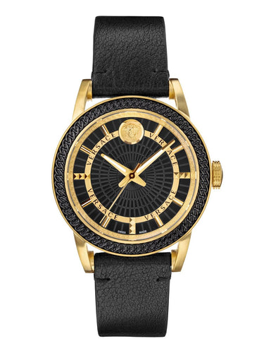 Versace Herren Armbanduhr Code 41 mm Bicolor Gehäuse Armband Leder VEPO00320